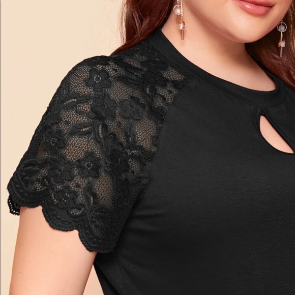 Black lace sleeve blouse - Picture 4 of 6